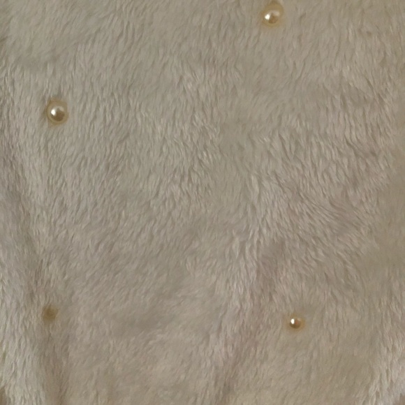 American Rag Fuzzy Sweatshirt / Sweater w/ Pearls - Picture 3 of 6
